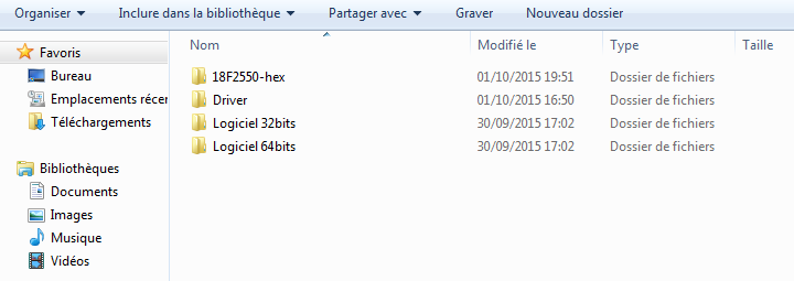 Installation des drivers et du logiciel de pilotage du programmateur USB pour Windows 7 et 8 